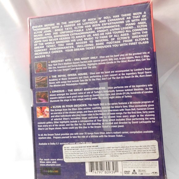 ELTON JOHN DREAM TICKET DVD Box Set - Picture 2 of 4